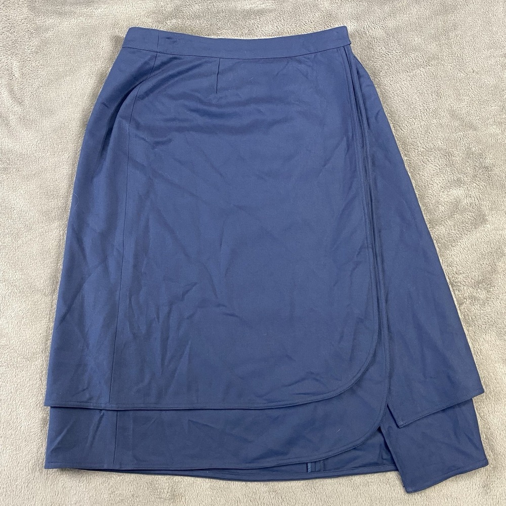 Jacques Molko Paris Skirt Size 42 100% Wool Wrap Office Preppy France VTG